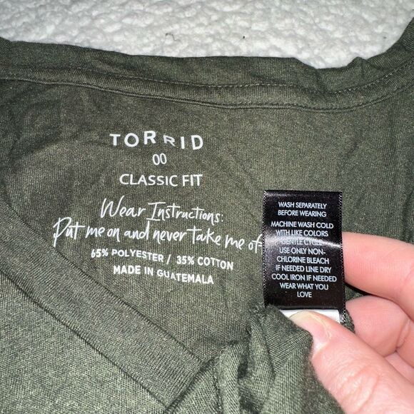 Torrid Solid Olive Green Classic Fit Basic Short Sleeve Tee Womens Medium (00) N - Picture 6 of 9